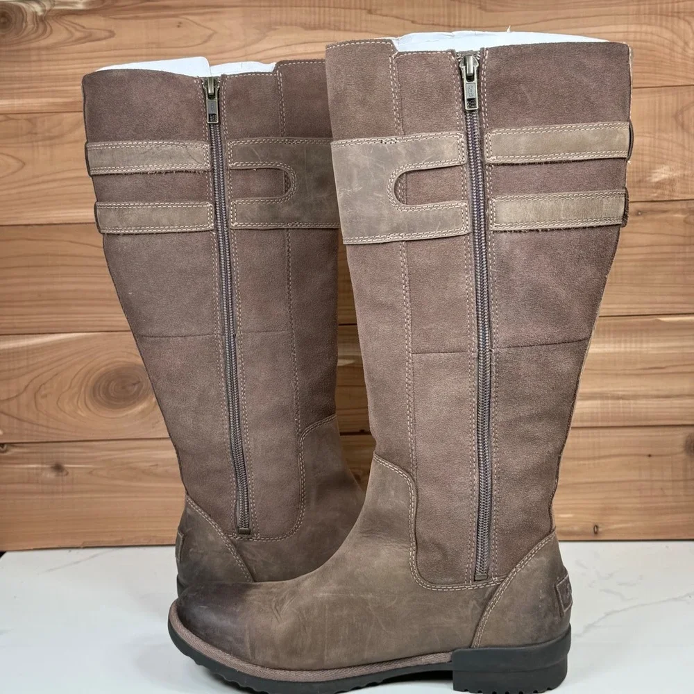 UGG‎ Women's Zarina Tall Suede Brown Waterproof Boots 1112315 Size 7
